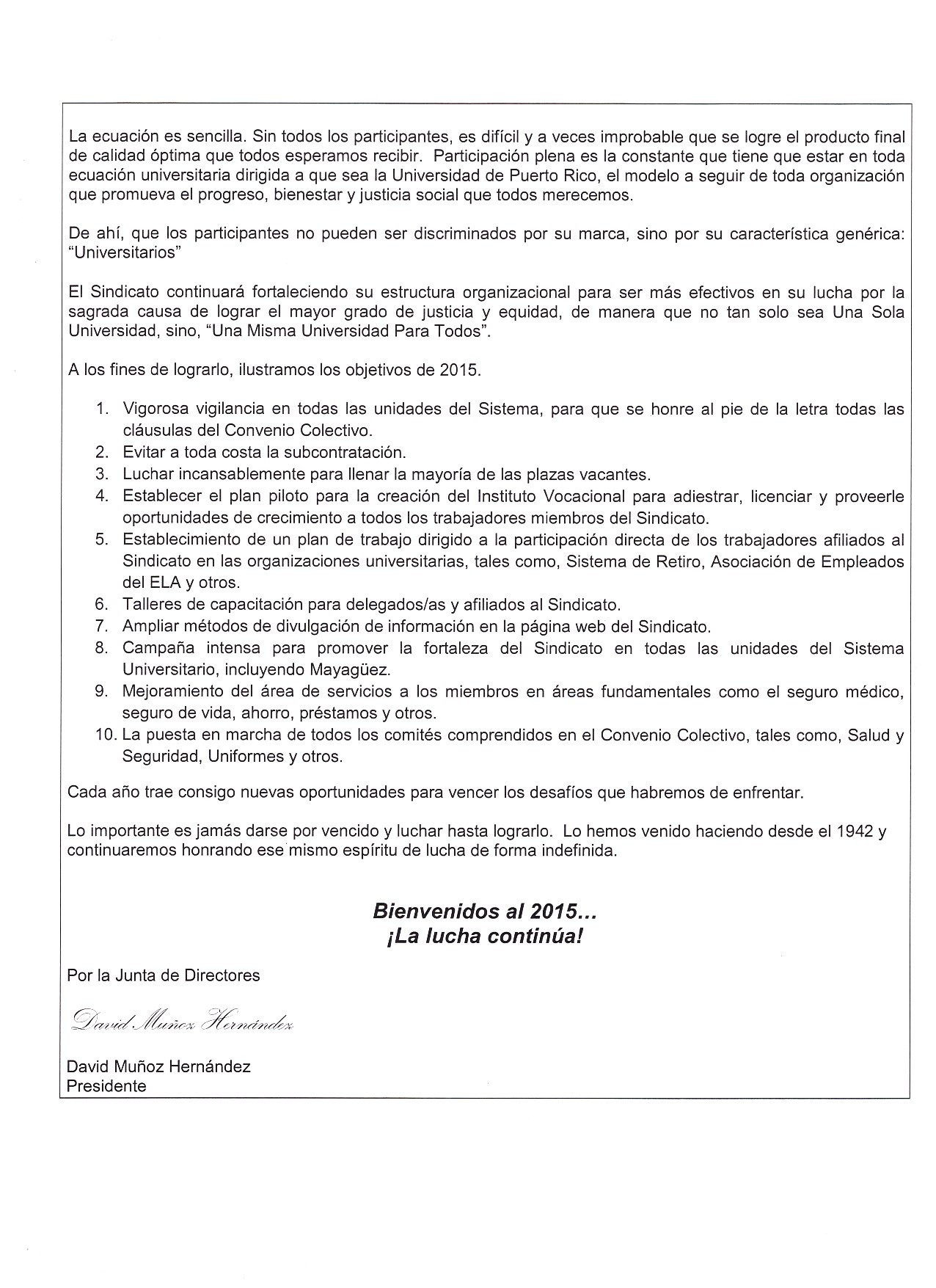Boletin bienvenida