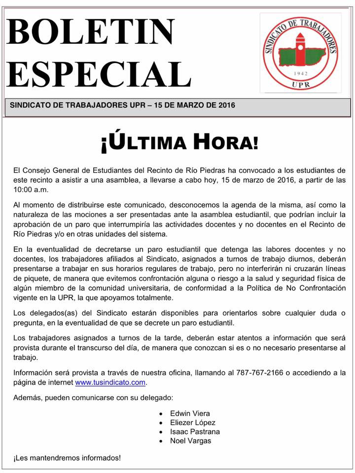 Boletin 15 marzo